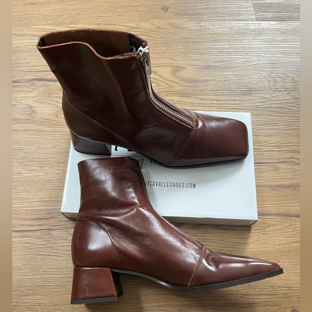 Brand NEW- L’intervalle Brown Leather Booties. Sz 41 / US 10